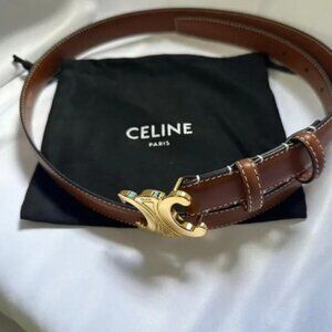 CELINE Brown Leather Belt 90cm - New with Box